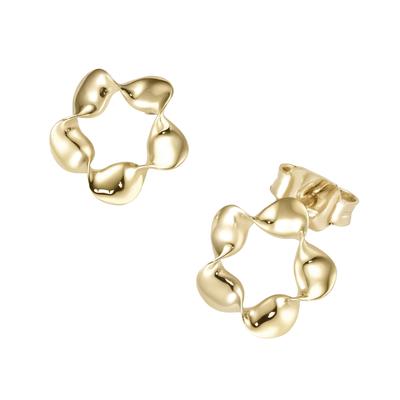 Paar Ohrstecker LUIGI MERANO "in Blüten-Form, Gold 375", gold, Ohrringe, Damen, Gelbgold 375