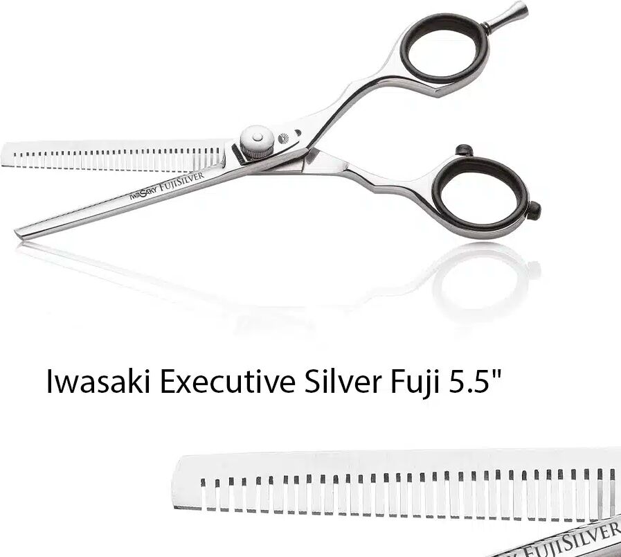 Forbici sfoltire 5.5" per capelli Acciaio Giapponese AISI 430 extra lucido IWASAKI EXECUTIVE SILVER FUJI