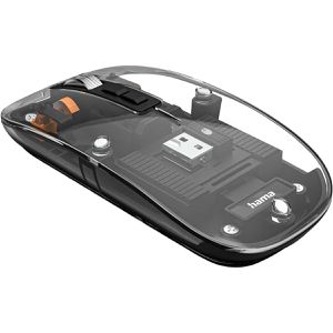 Hama Maus Multi-Device-Maus WM-600, 173094, 6 Tasten, 1600 dpi, kabellos, transparent