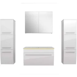 AcquaVapore Badmöbel Set Gently 3 V3 Weiß Badezimmermöbel Badspiegel Waschtisch 70 cm ohne LED-Beleuchtung