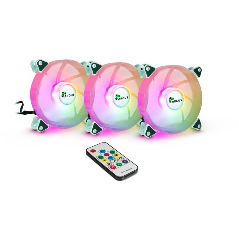 Inter-Tech Argus RS-06 RGB 3er-Pack 120x120x25mm 1200 U/min 22 dB(A) weiß/transparent