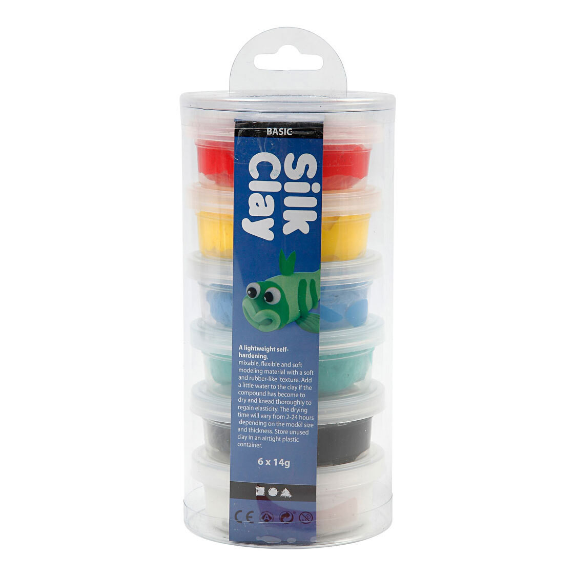 Creativ Company Silk Clay klei assortiment gesorteerde kleuren 6 x 14 gram