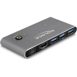 Delock KVM Switch, KVM Switch, Grau