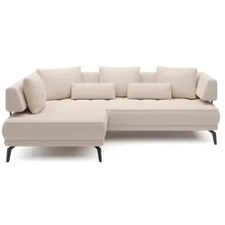 Ecksofa Giotto Stoff Beige Creme