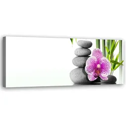 WANDBILD steine orchidee bambus