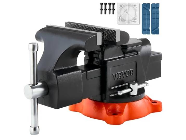 VEVOR Étau Établi Polyvalent Largeur Mâchoire 127 mm\, Étau Atelier Fonte Ductile\, Ouverture Maximale de Mâchoire 125 mm\, avec Enclume\, Base Pivotante 360°\, Gorge 71 mm\, pour Serrage de Tuyaux Ronds