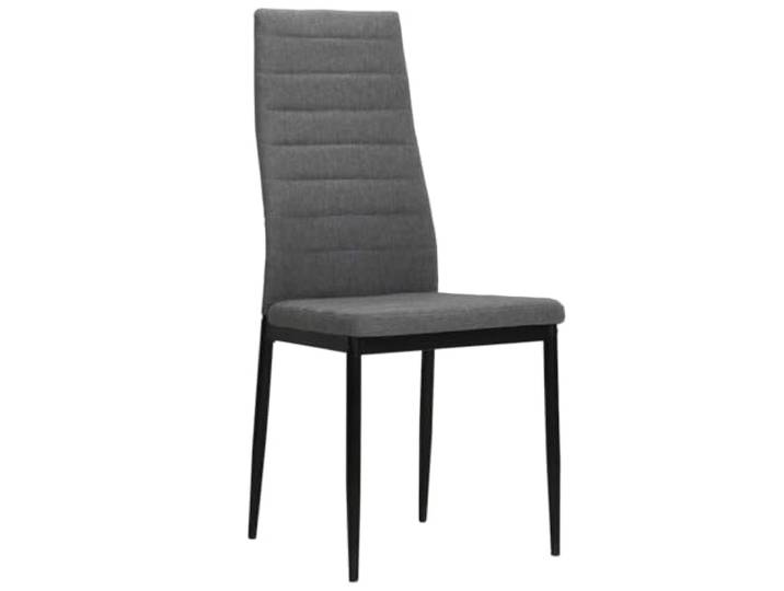 KLGBNCVE Esszimmerstühle 6 STK. Stoff Hellgrau Stahlrahmen Modernes Design, dick gepolsterte Sitze, Polyestergewebe, Stahlrahmen, Montage leicht, 110 kg pro Sitzplatz