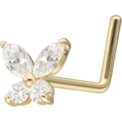 14/18 Karat Gold Nasenstecker L-Form MOISSANIT-SCHMETTERLING