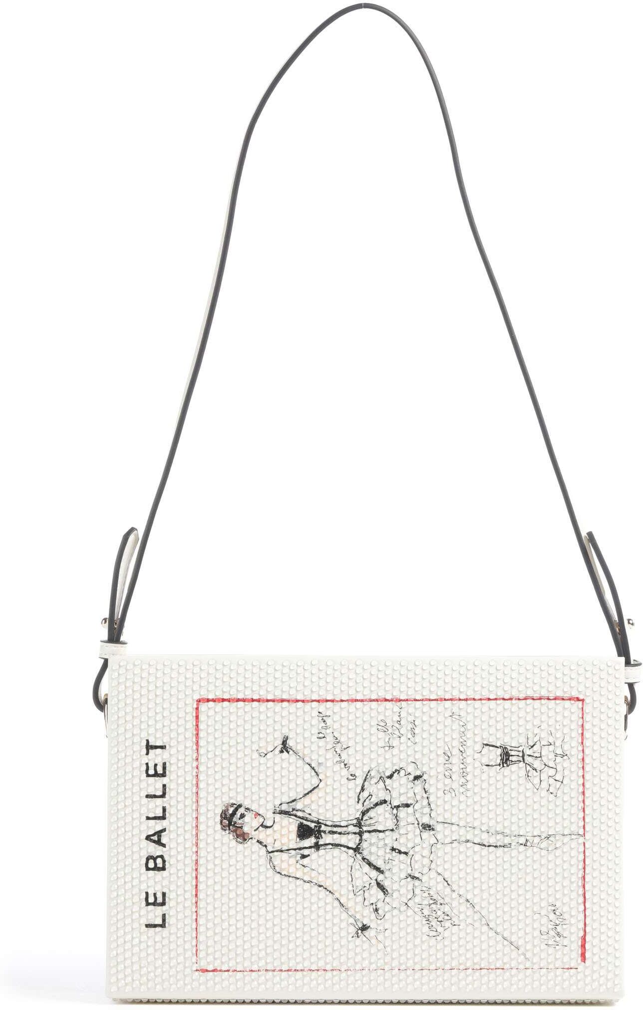 Karl Lagerfeld K/Soiree Book Schultertasche aus Leder, weiß