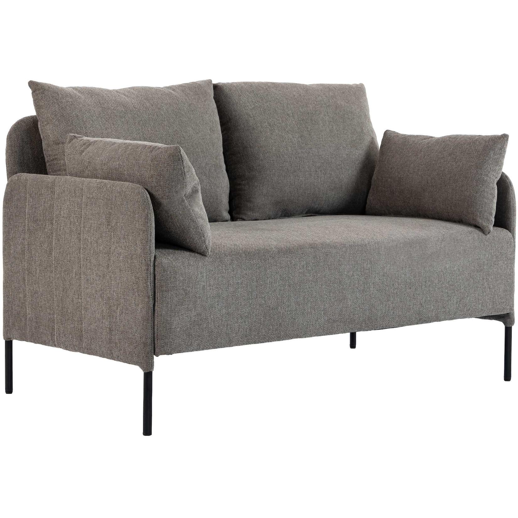 CLP Couch 2-Sitzer bequem Ziden, Sofa gepolstert mit Kissen, Polstermöbel bequem bis 300 kg belastbar