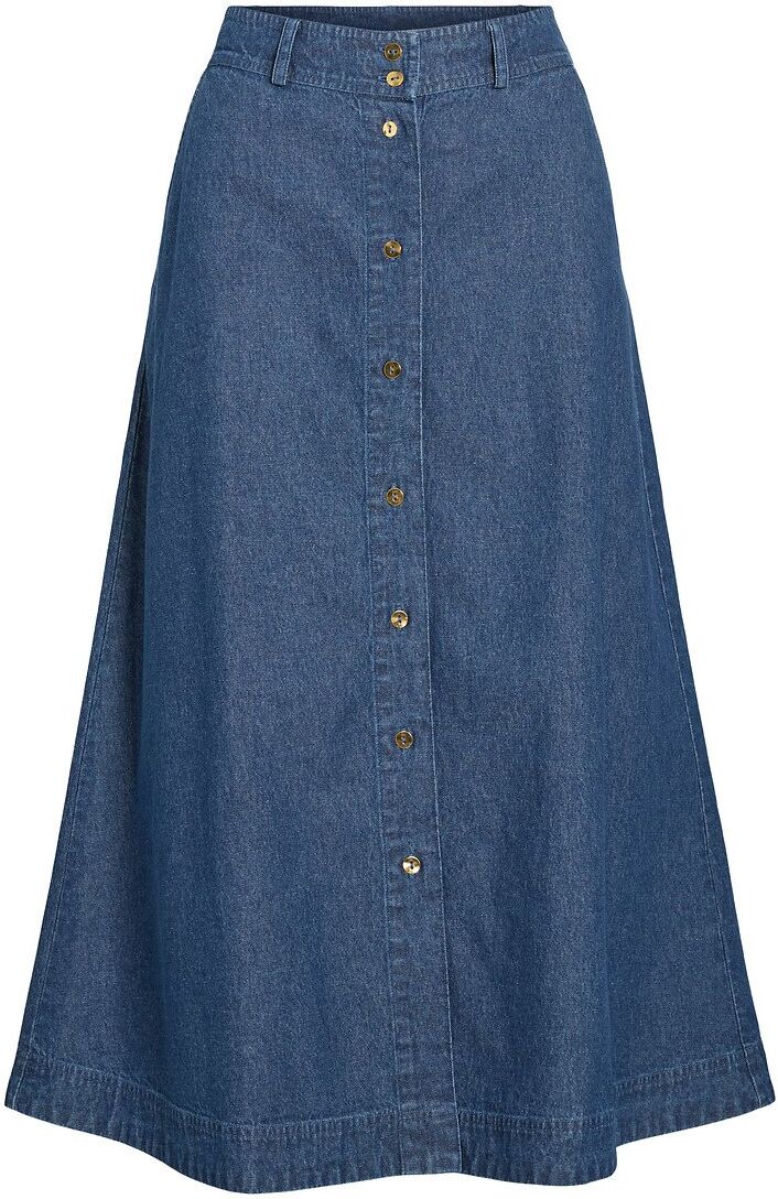 VILA Jupe longue en denim, avec boutons