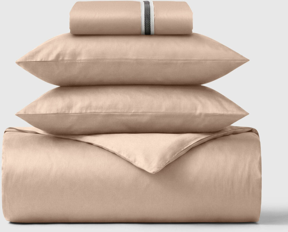 Bedable 100% Cotton Sateen 460 Thread Count 4-Piece Bedding Set Beige Double