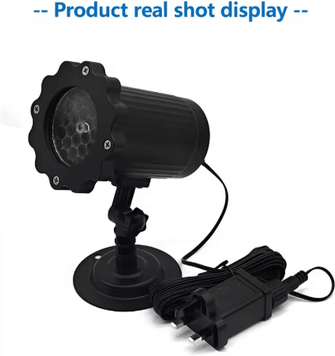 Inspire Picks Outdoor Snowflake LED Projector Light With Remote Christmas Holiday Projection Decor eu Plug