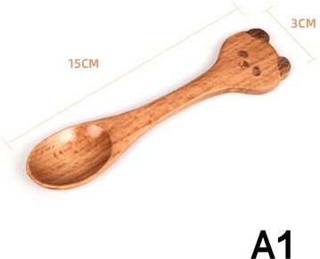 Modern Mode Marketplace Premium Wooden Teaspoon Cartoon Honey & Coffee Spoon a