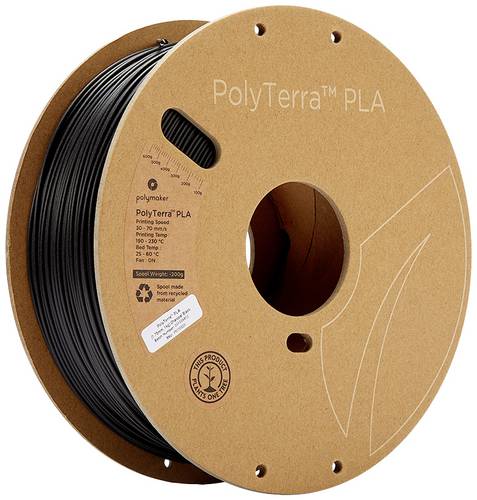 Polymaker 70820 PolyTerra PLA Filament PLA geringerer Kunststoffgehalt 1.75mm 1000g Schwarz (matt) 1St.