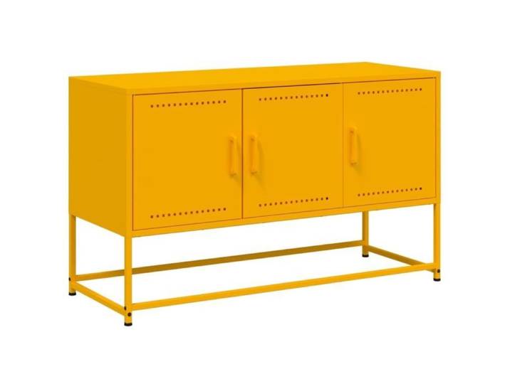 Meuble TV - ASHATA - BK846479 - Jaune moutarde - Acier - 100 5x39x60 5 cm