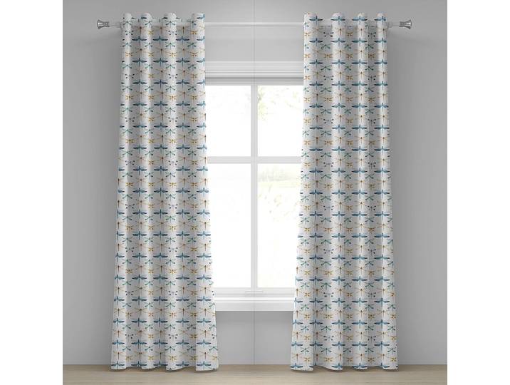 Rideaux à œillets Dragonfly - Lot de 2 245cm Orange/Bleu/Jaune