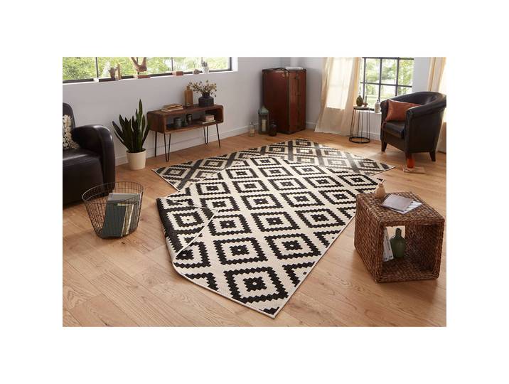 Tapis intérieur / extérieur Malta Noir/Noir Tissu 120 x 170cm