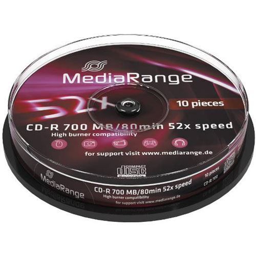 MediaRange CD-R 700MB 52x SP(10) CD-R, Kapazität: 700MB