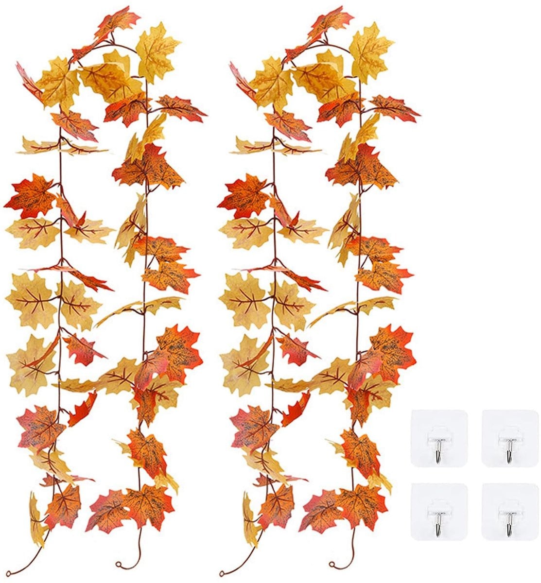 Solidchoice - Set van 2 kunstmatige herfst esdoornbladeren