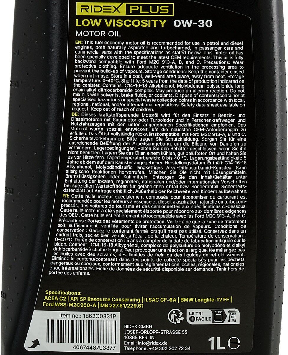 RIDEX PLUS 1862O0331P Engine oil