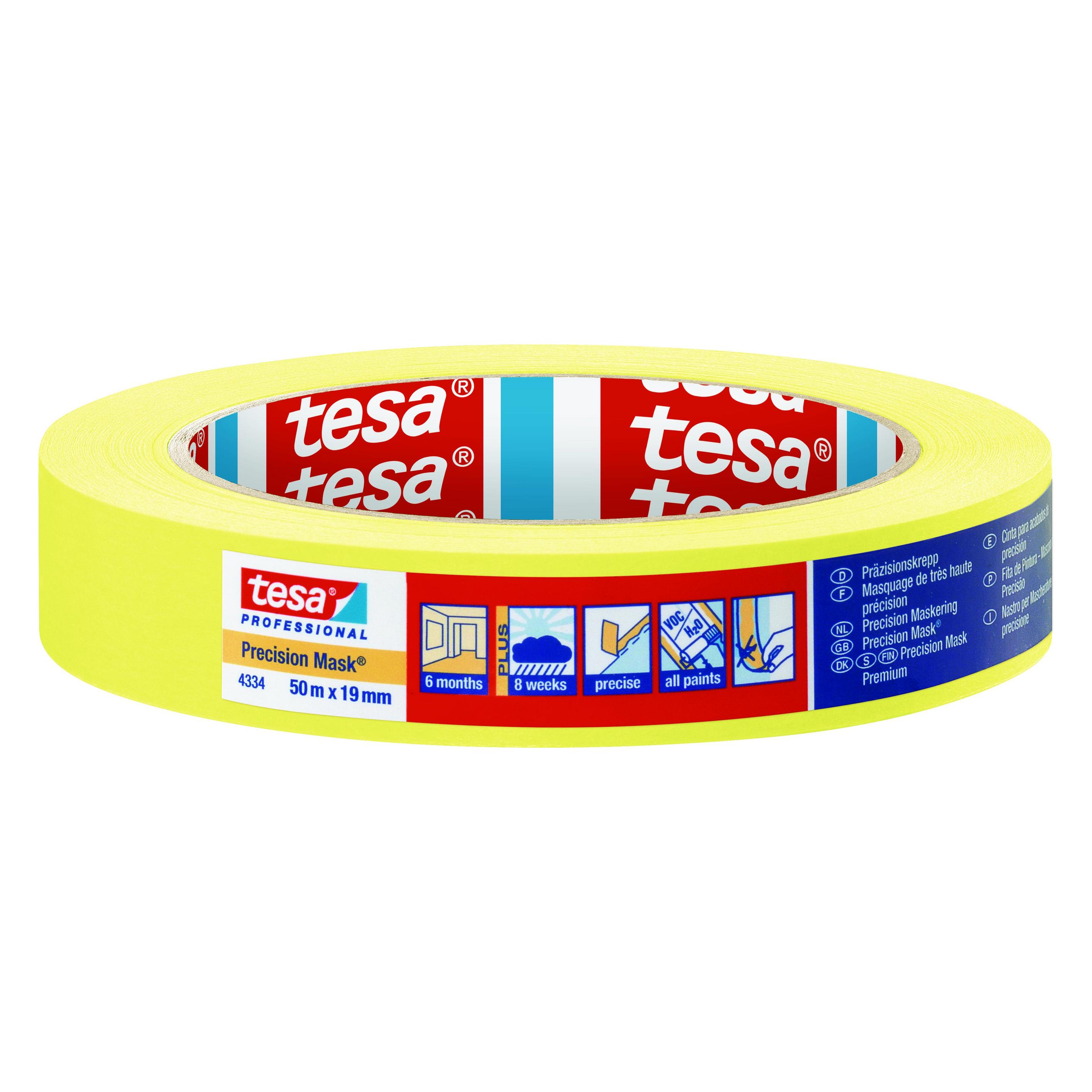 tesa 4334 PRECISION Malerkrepp für präzises Abdecken (19 mm) (04334-00000-00)