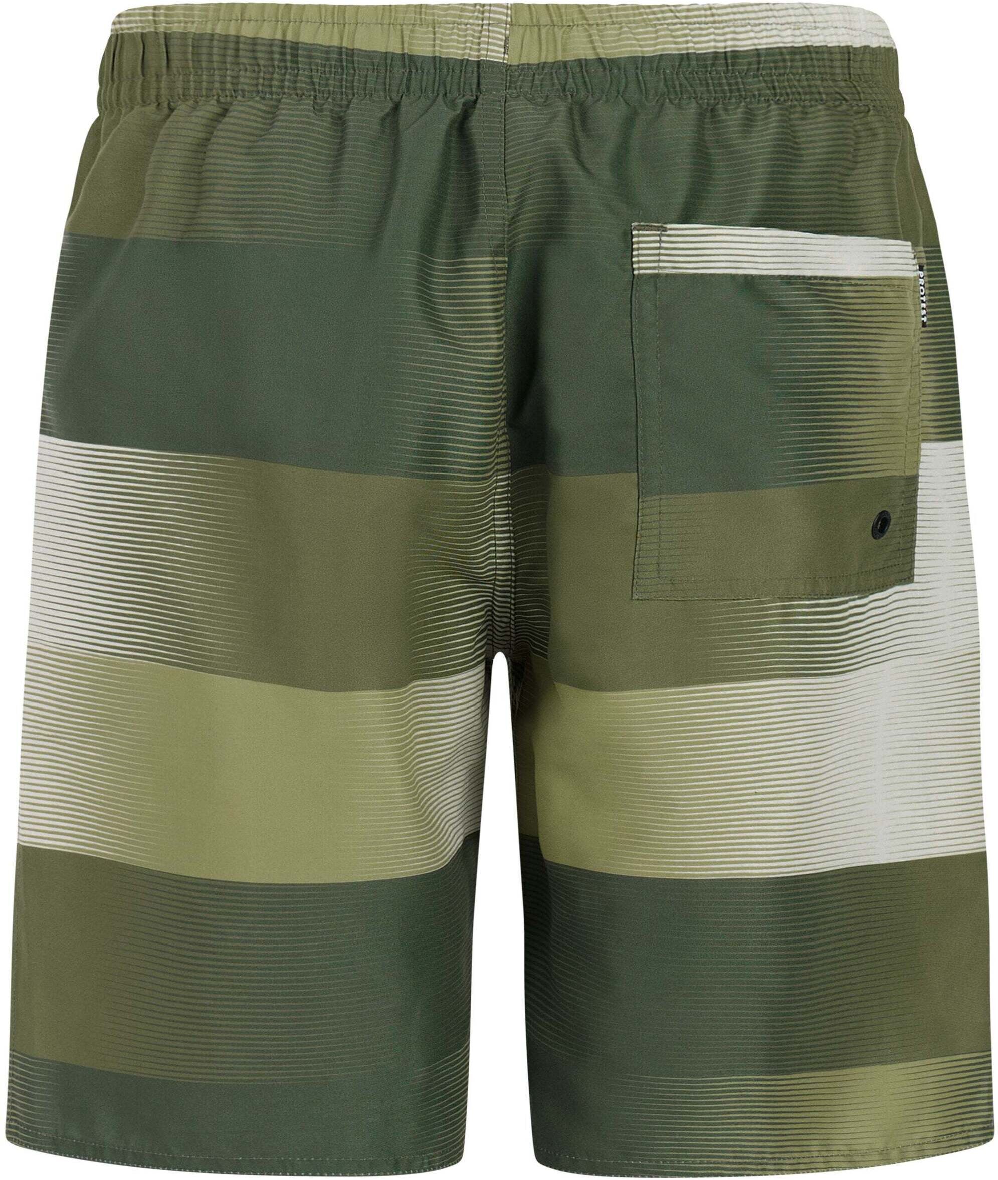 Badehose PROTEST "Badehose PRTJames JR", Jungen, Gr. 128, EURO, grün (thyme), Obermaterial: 100% Polyester PES., Badehosen Badehose thyme 128, EURO
