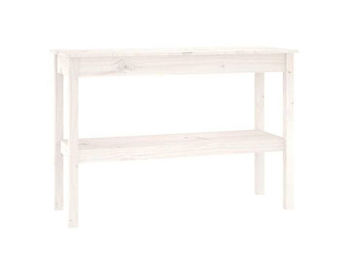 En solde  Table console moderne - UU - Petite Table de Présentation - Blanc 110x40x75 cm Bois de pin solide L6331