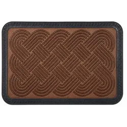 Relaxdays Fußmatte Polypropylen mit Rillen Braun,Schwarz