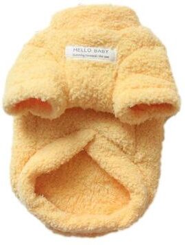 Inspire Select CozyPaws Winter Dog Sweater Warm Plush Pet Coat For Small & Medium Dogs And Cats yellow l