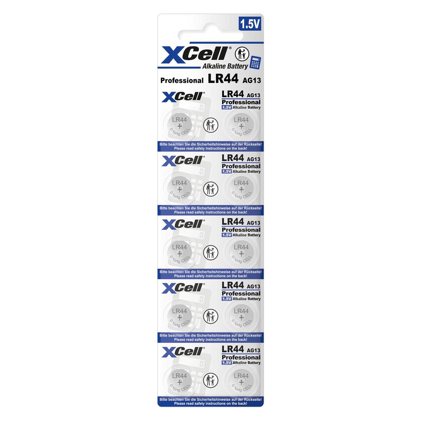 Hückmann XCell Alkaline Knopfzelle (10 Stk., LR44, 145 mAh) (LR44-B10)