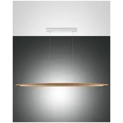 Fabas Luce Ribot Pendelleuchte LED 1x26W Metall und Holz mit Glas Eichenholz