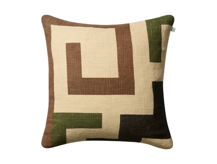 Chhatwal & Jonsson Housse de coussin Aman 50x50 cm Taupe-cactus green-brown