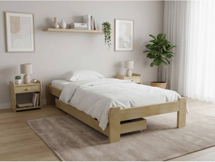 Bett ADA 90 x 200 cm, Kiefer Matratze: Matratze Deluxe 10 cm, Lattenrost: Mit Lattenrost