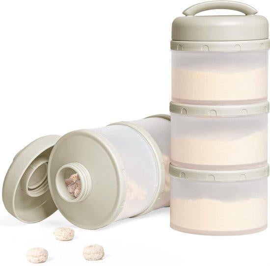 Famanu Melkpoeder Doseerders, Stapelbaar, Warm grijs, 2 stuks