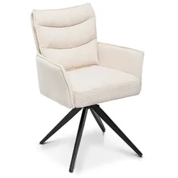 2er-Set BOOOM Stuhl Fermo Stoff Beige Creme
