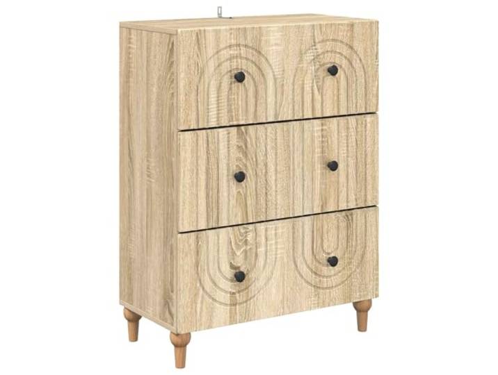 GFEROMRF Schubladenschrank Sonoma-Eiche 66 x 34,5 x 90 cm Holzwerkstoff Schlankes Design, mehrere Schubladen, glatte Oberfläche, robust, pflegeleicht, vielseitig im Wohnzimmer