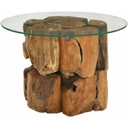vidaXL Couchtisch Massivholz Teak Treibholz 60 cm