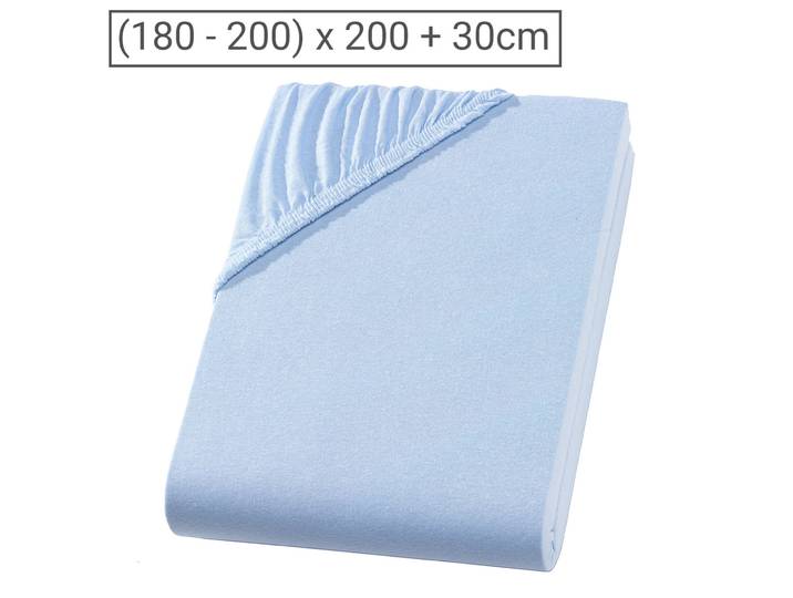 Übergrösse Qualitäts-Jersey Fixleintuch, 100% Baumwolle, hellblau, 200 x 200 cm