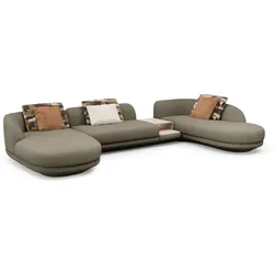 Segmüller Werkstätten Ecksofa Miu01 Stoff Grau Taupe