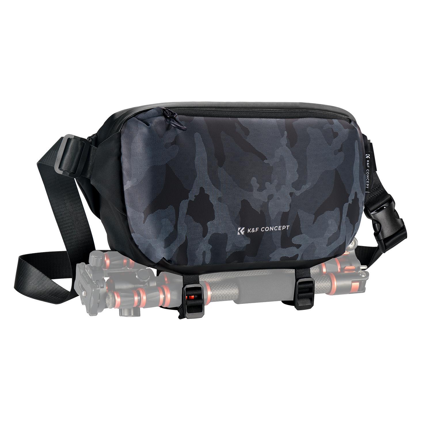 K&F Concept Sling Bag 10L Urban Wander 01 (Black+Camouflage) (Kamera Schultertasche, 10 l) (KF13.157V4)