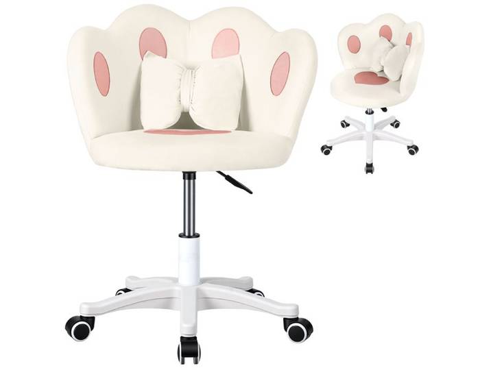 Tabouret de Coiffeuse - CREMLANK - Rotation à 360° - Réglable en hauteur - Charge max 113KG - 40x46X78CM
