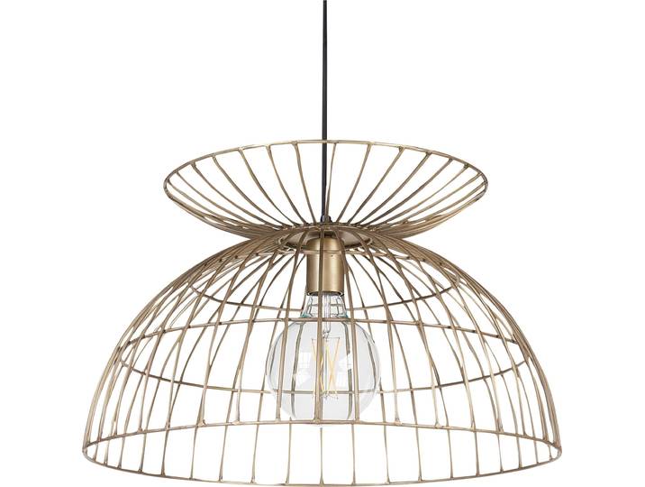 BELIANI Hängeleuchte Messingfarbend Metall 1-Flammig Gitter-Design Glühbirnen-Optik Modern Industrie Design für Esstisch Wohnzimmer Flur Wohnküche