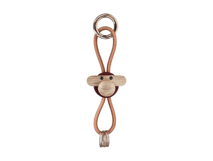 Kay Bojesen Denmark Porte-clés Kay Bojesen singe Bordeaux, cuir naturel