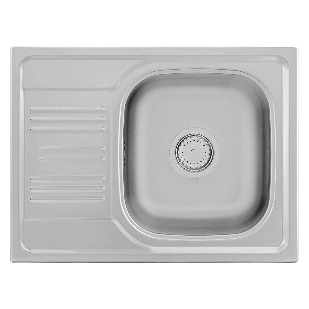 Kernau KSSC 455 1B1D Smooth Stainless Steel Single Bowl Sink with Drainer - Matte Finish (Einbauspüle) (5902701807245)