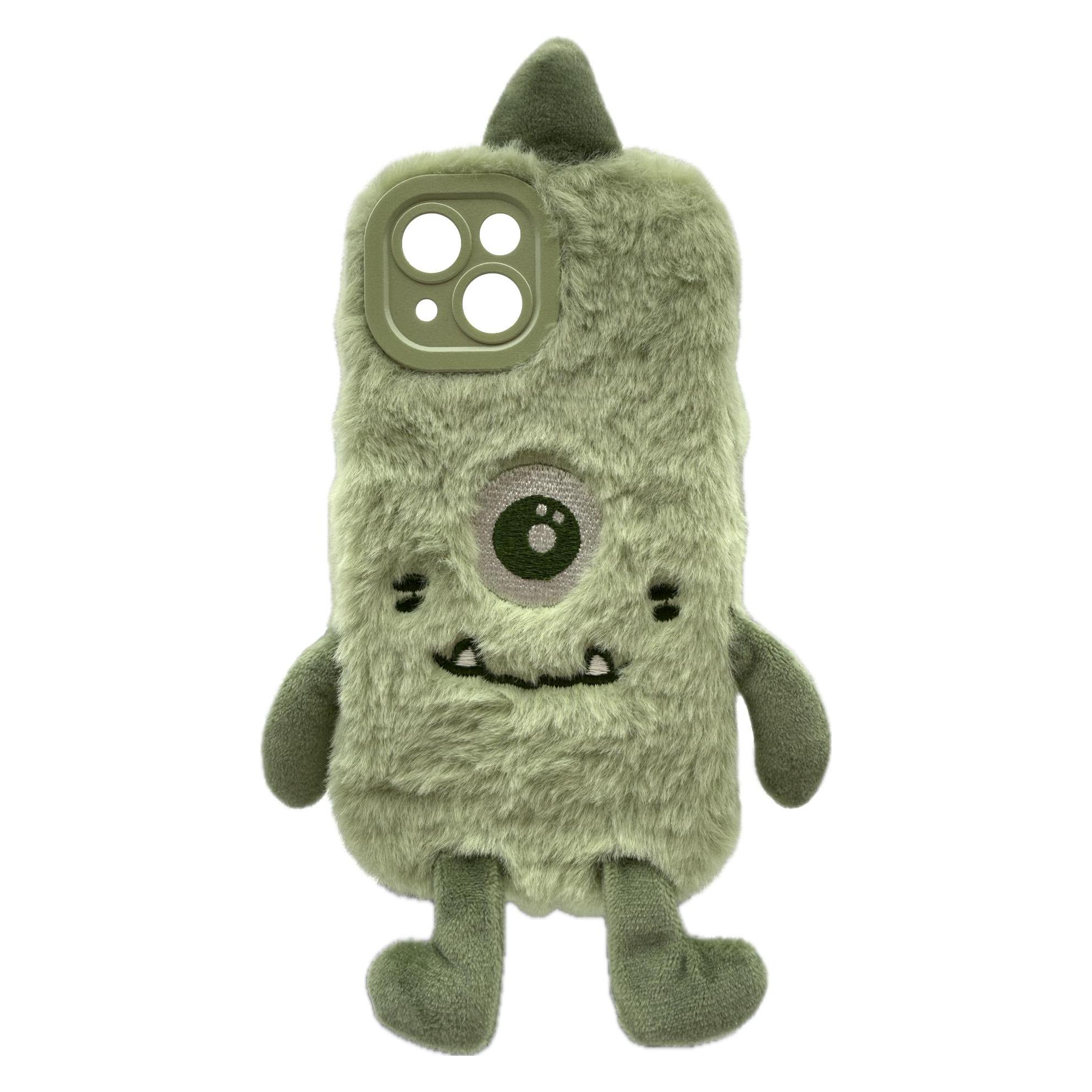 RealPower Flauschi 1,Grün,flauschige Handyhülle für iPhone16 (Apple iPhone 15) (495552)