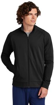 Sport-Tek ST857 Sport-Wick Stretch Full-Zip Cadet Jacket in Black size Large   Polyester Blend