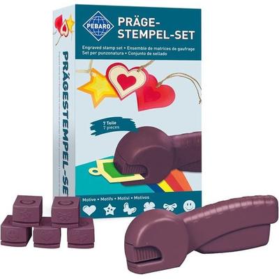 PEBARO PR1 - Prägestempel-Set, 7-teilig, Bastelset