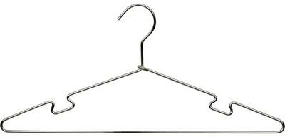 The Great American Hanger Company Polished Chrome Metal Top Hanger with Notches (Pack of 50)