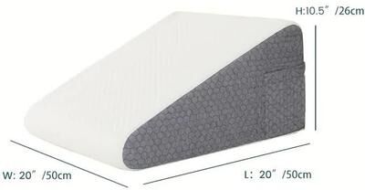 Uplift Essentials Memory Foam Bed Wedge Pillow For Sleeping And Leg Elevation white